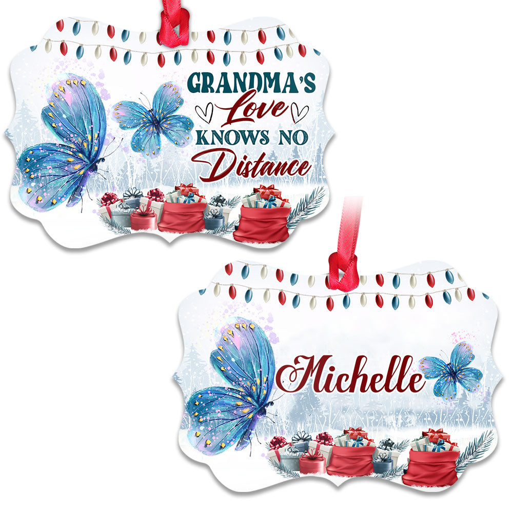 Grandmas Love Knows No Distance Metal Ornament - Christmas Ornament - Christmas Gift