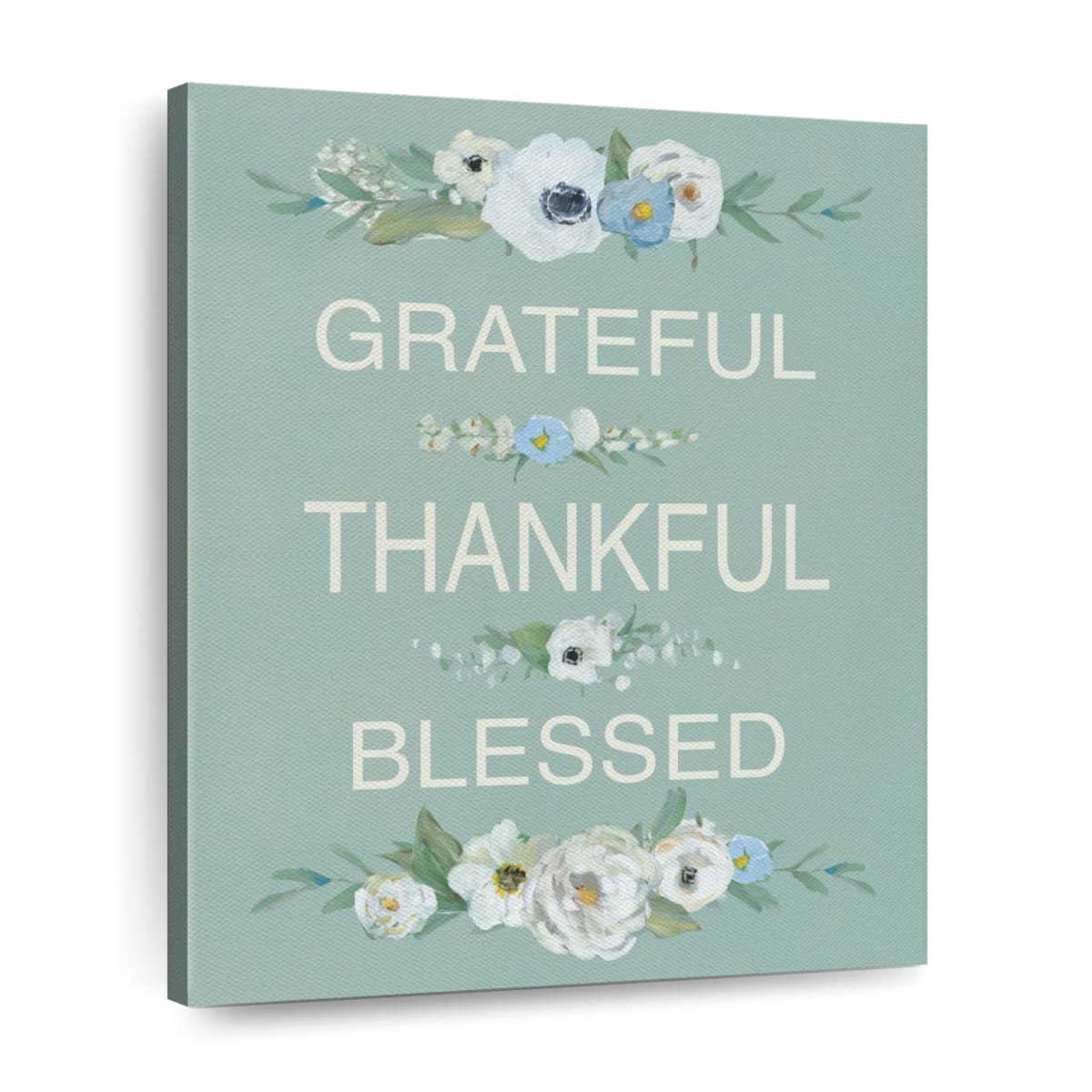 Grateful Thankful Canvas Wall Art - Canvas Religious Wall Art - Christian Wall Decor Living Room