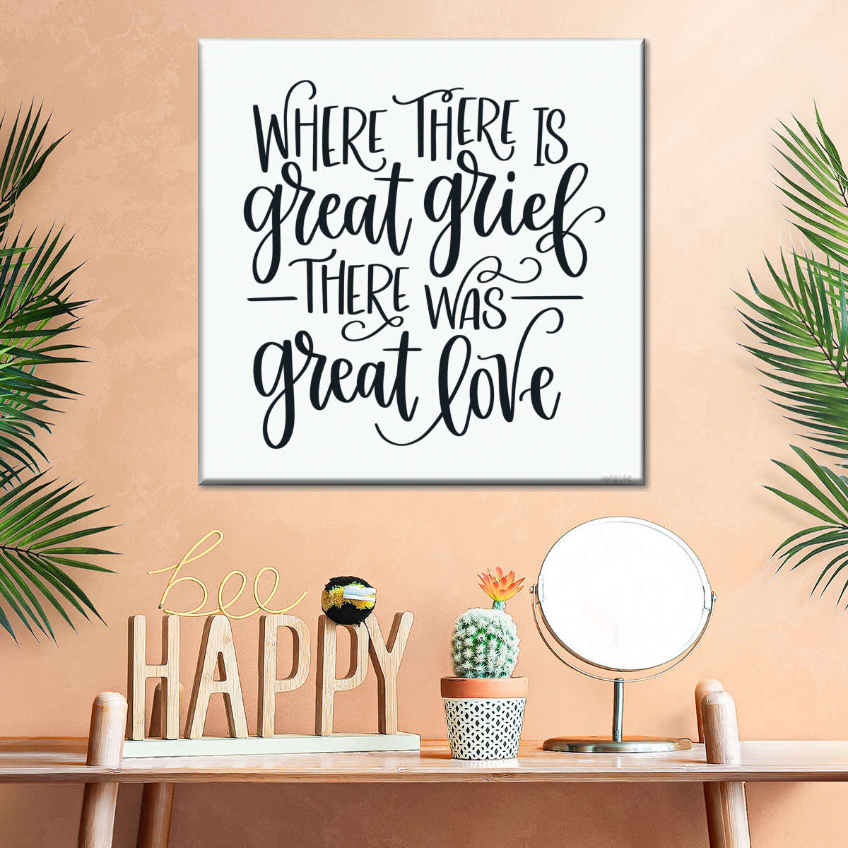 Great Love Square Canvas Wall Art - Christian Wall Decor - Christian Wall Hanging