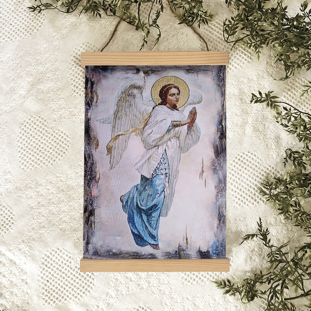 Guardian Angel Beautiful Orthodox Hanging Canvas Wall Art - Catholic Hanging Canvas Wall Art - Religious Gift - Christian Wall Art Decor