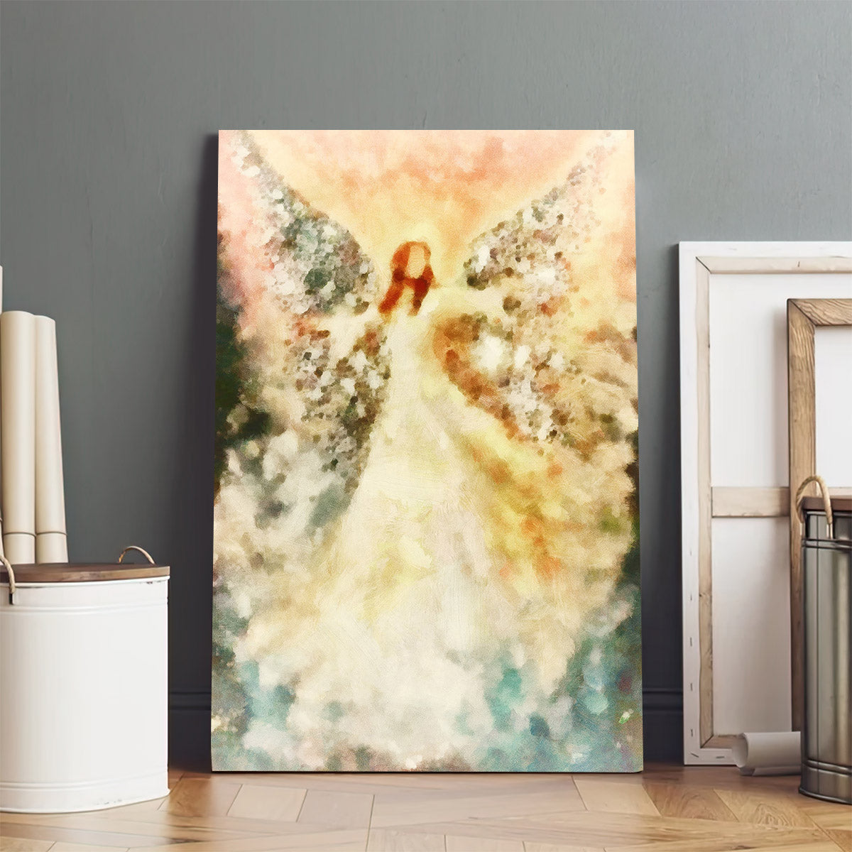 Guardian Angel Painting Canvas Wall Art 1 - Catholic Canvas Wall Art - Religious Gift - Christian Wall Art Decor