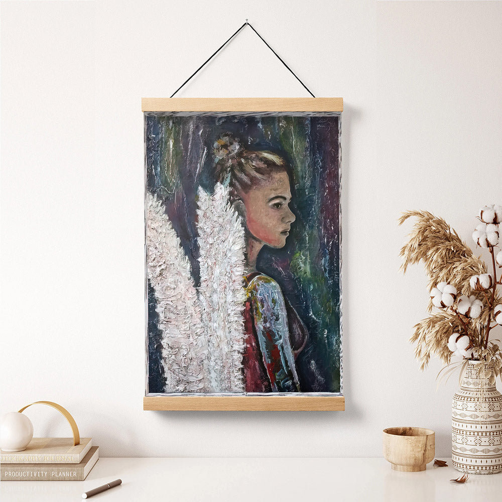 Guardian Angel Painting Wall Art Decor Mixed Media Art - Catholic Hanging Canvas Wall Art - Religious Gift - Christian Wall Art Decor