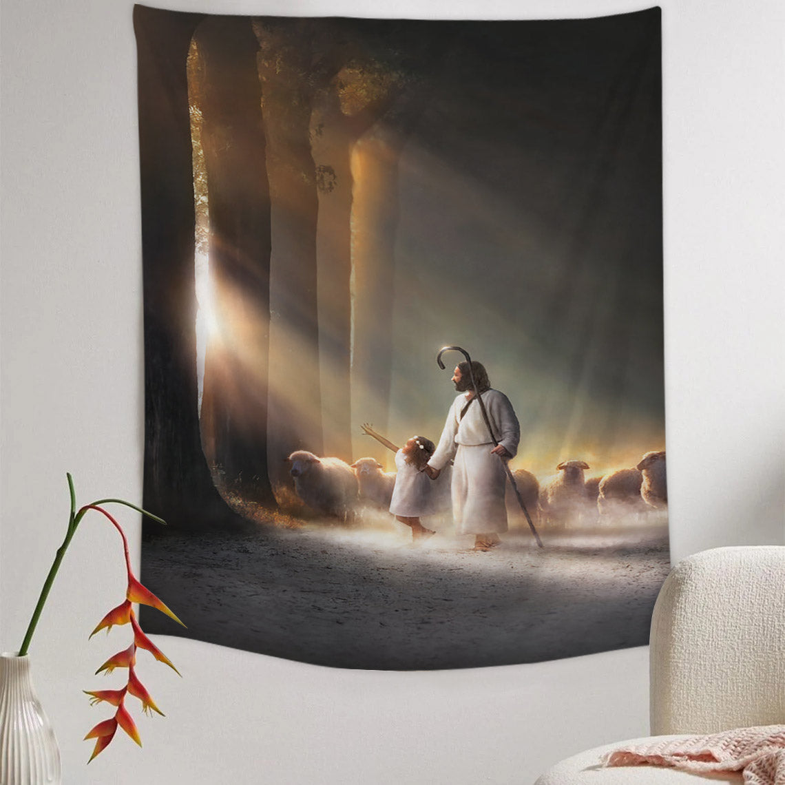 Halls of Wisdom Tapestry - Jesus Picture - Religious Tapestry - Christian Tapestry Wall Hangings