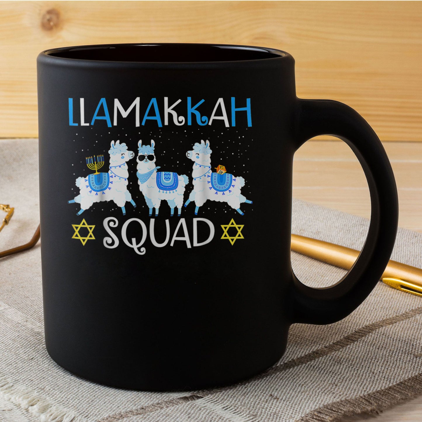 Happy Llamakah Squad Cute Alpaca Hanukkah Llama Christmas Mug
