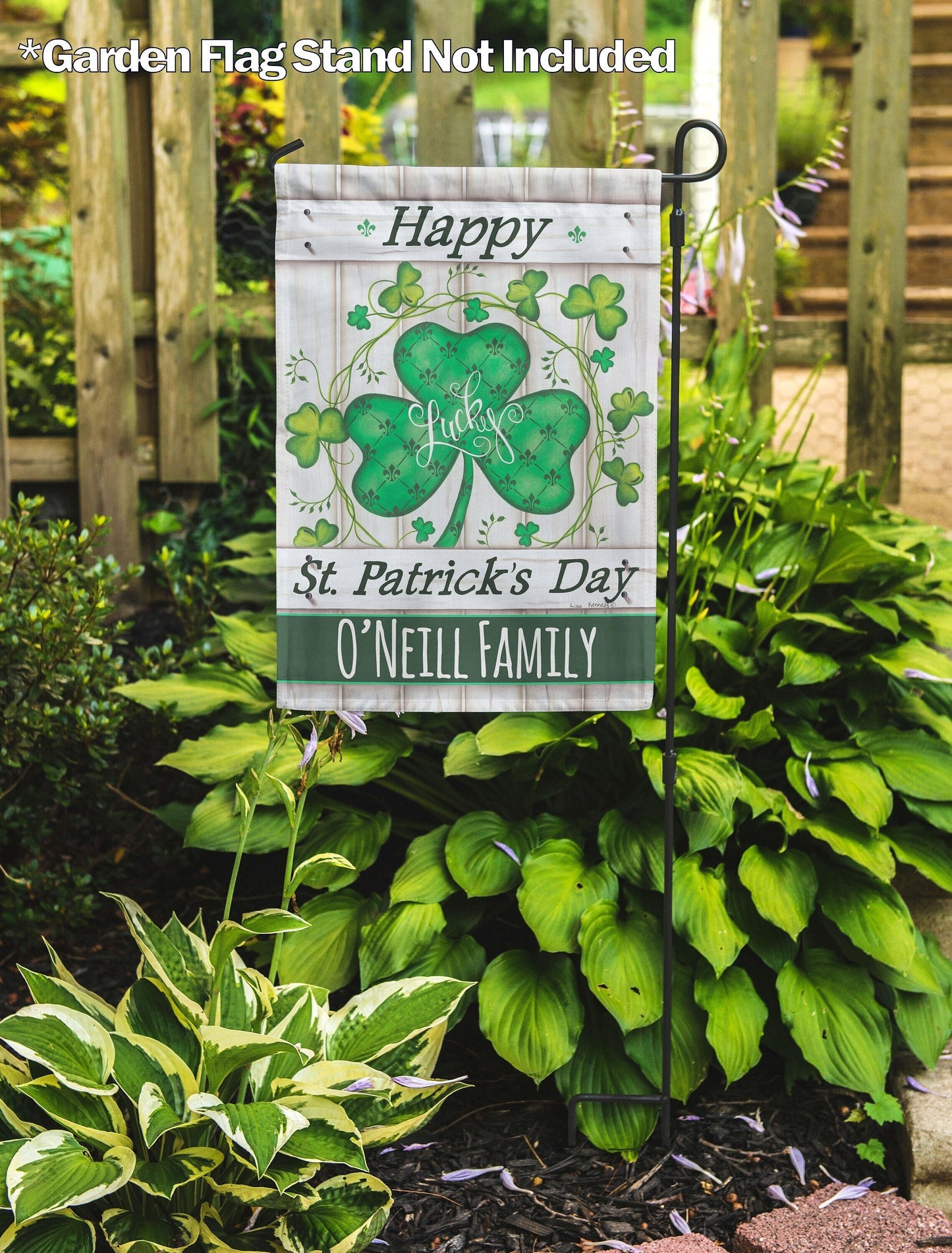 Happy St. Patrick's Day Lucky Clovers Personalized House Flag - St. Patrick's Day Garden Flag - St. Patrick's Day Decorative Flags