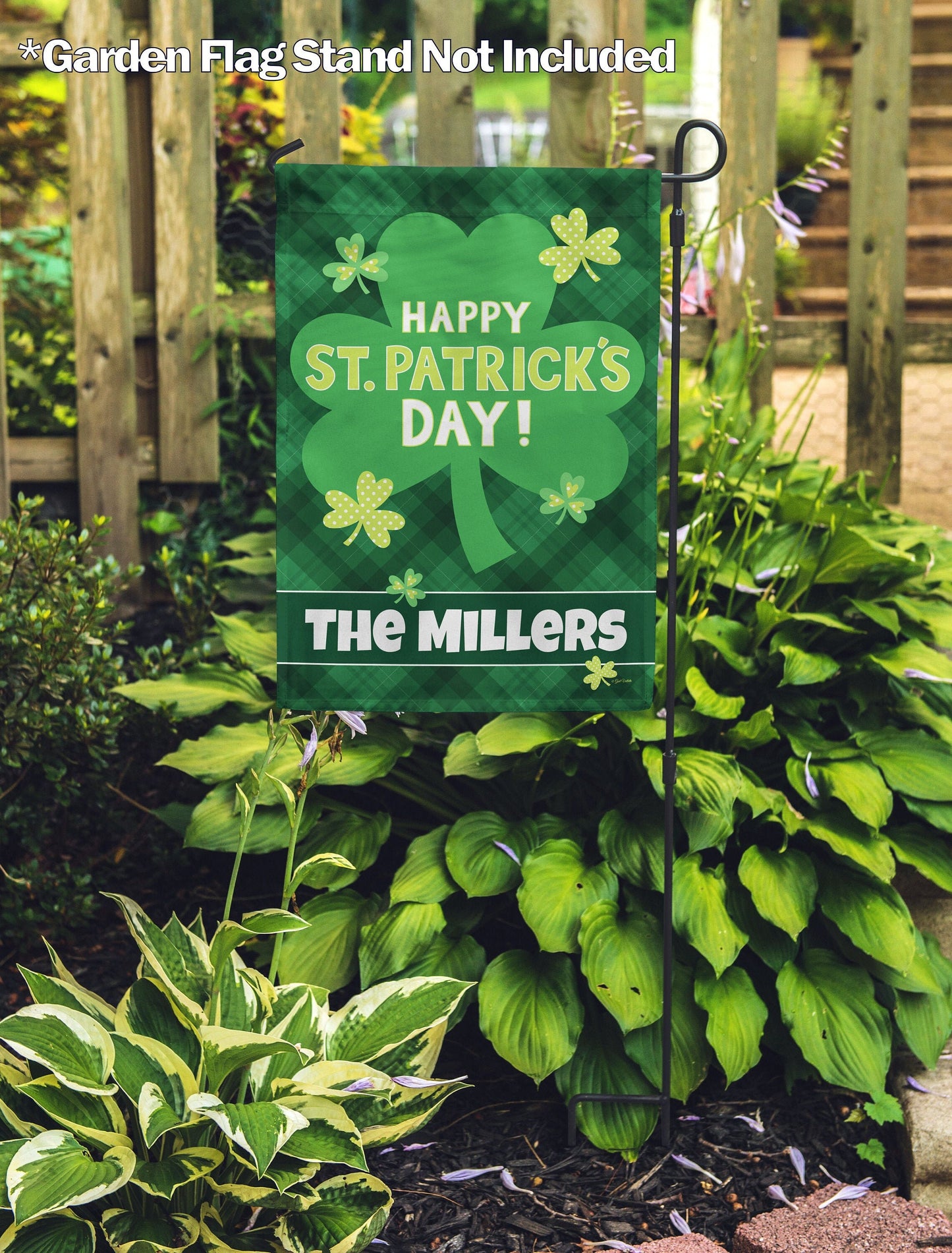 Happy St. Patrick's Day Lucky Shamrocks Personalized House Flag - St. Patrick's Day Garden Flag - St. Patrick's Day Decorative Flags