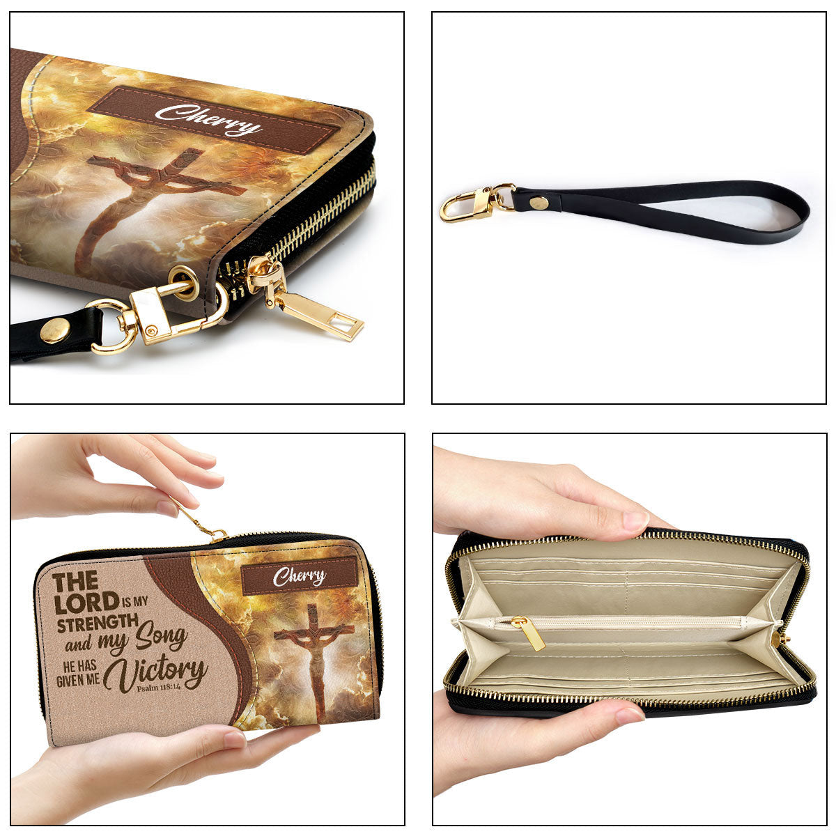 He Has Given Me Victory Clutch Purse For Women - Personalized Name - Christian Gifts For Women