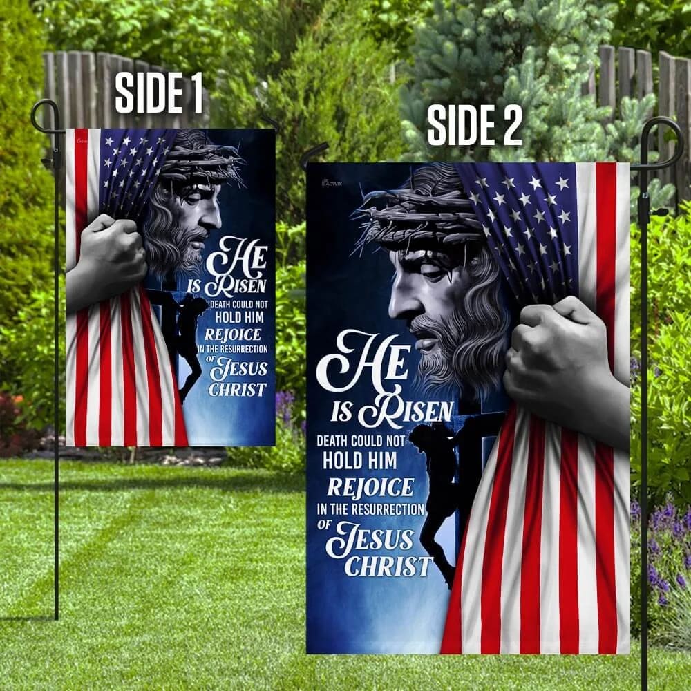 He Is Risen Jesus Christian Flag - Outdoor Christian House Flag - Christian Garden Flags