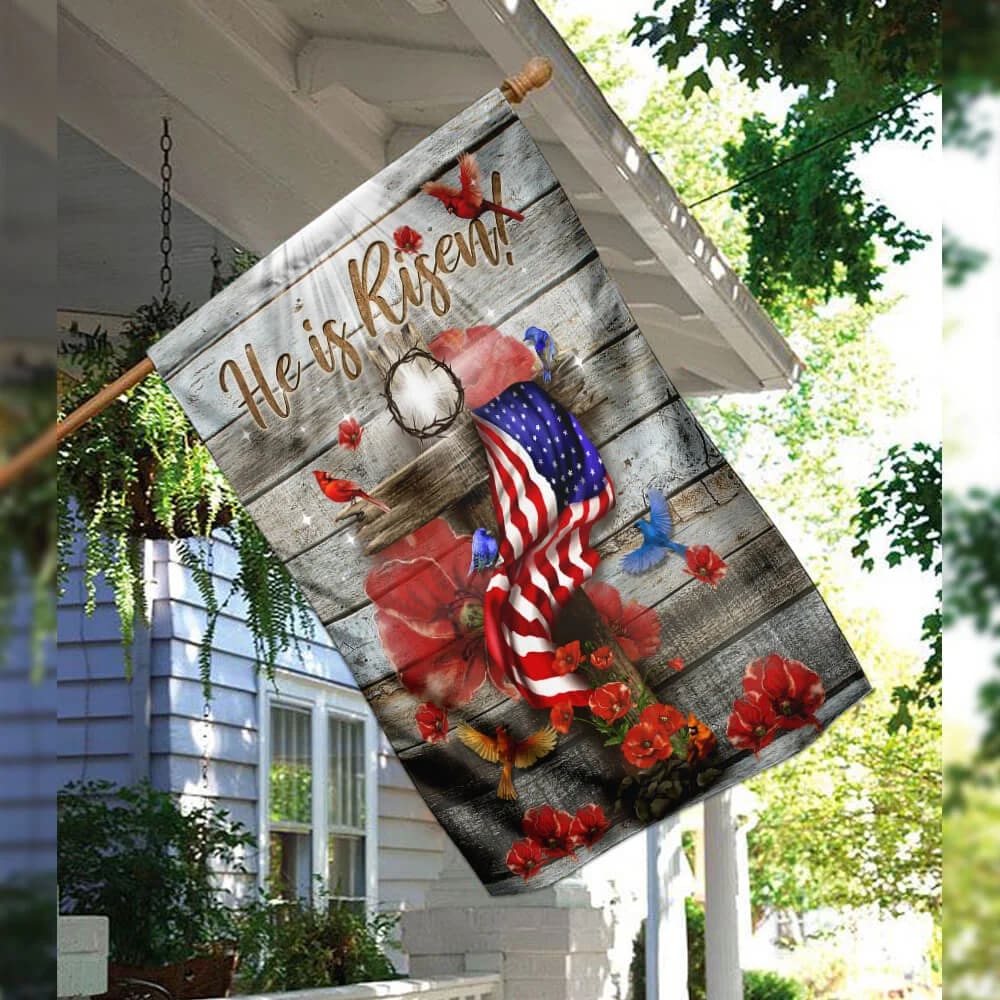 He Is Risen Jesus Garden Flag - Outdoor Christian Flag - Religious Flags