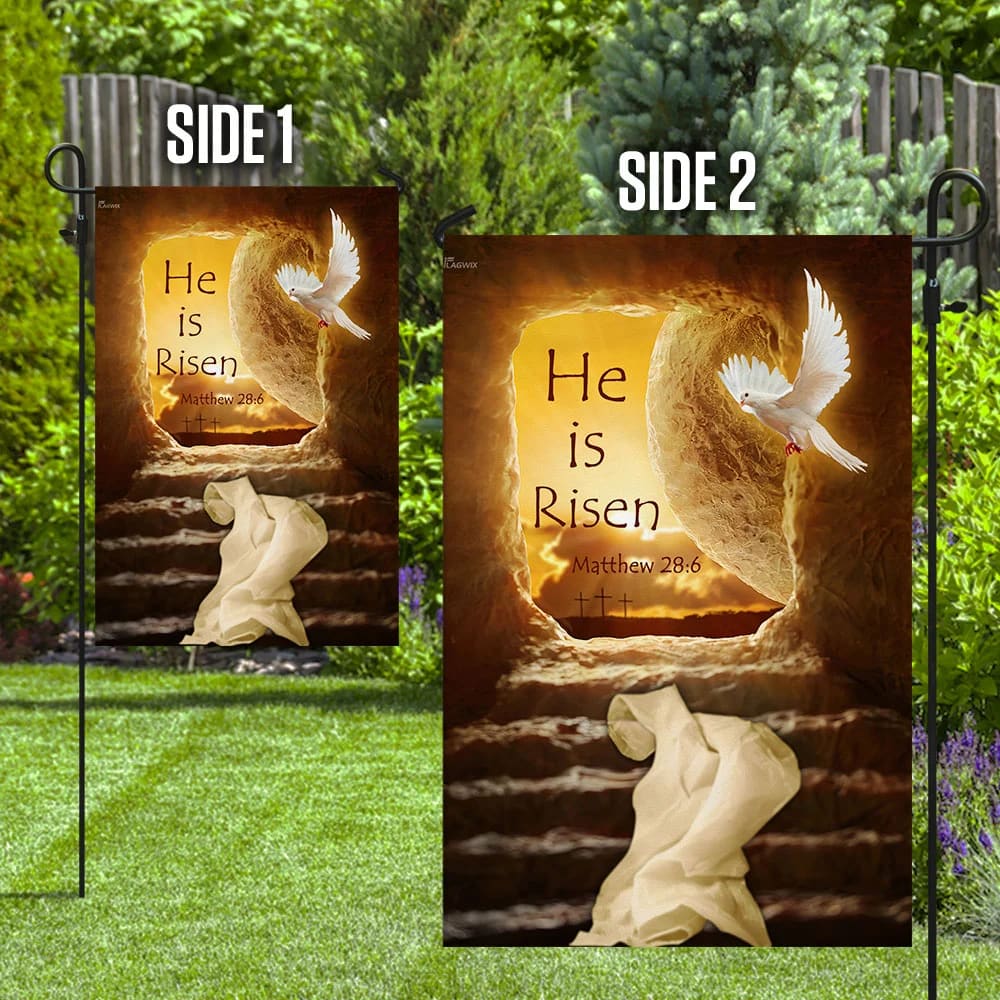 He Is Risen Jesus Resurrection Flag - Outdoor Christian House Flag - Christian Garden Flags