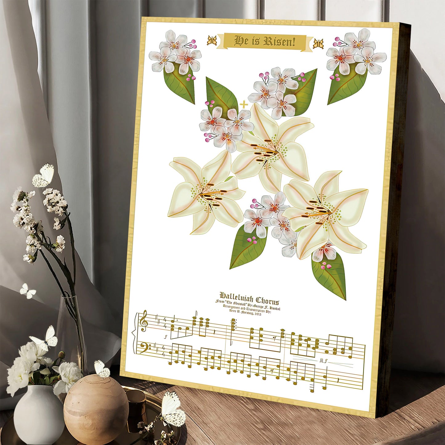 He Is Risen Lily Canvas Wall Art - Easter Canvas Pictures - Christian Canvas Wall Decor