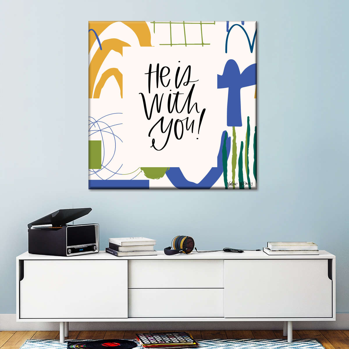 He Is With You Square Canvas Wall Art - Christian Wall Decor - Christian Wall Hanging