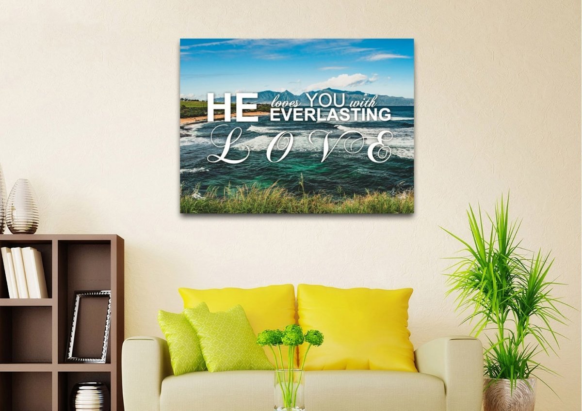 He Loves You With Everlasting Love Wall Art Canvas Print - Christian Canvas Wall Art