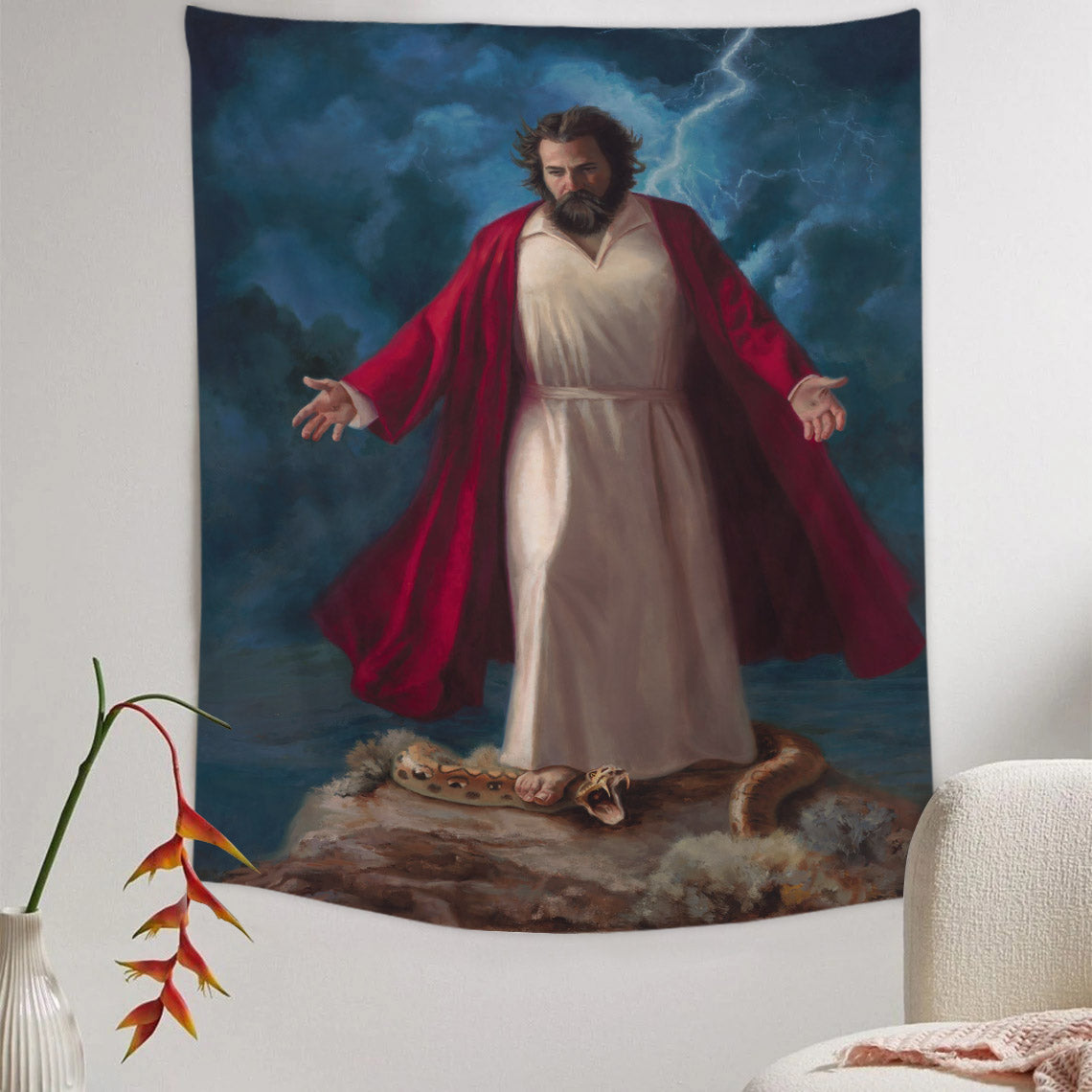He Shall Reign Tapestry - Jesus Picture - Religious Tapestry - Christian Tapestry Wall Hangings