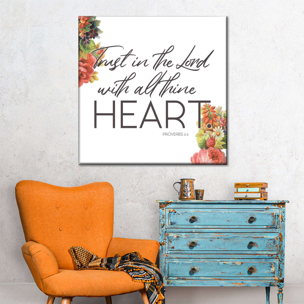 Heart Square Canvas Wall Art - Christian Wall Decor - Christian Wall Hanging