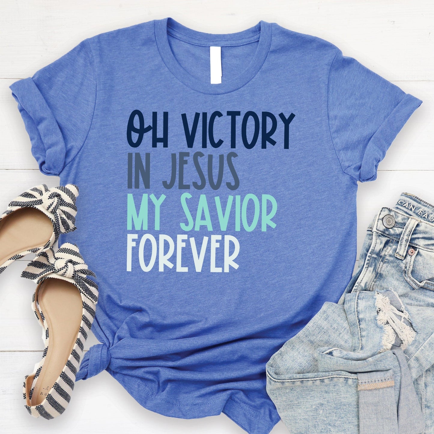 Oh Victory In Jesus T Shirts For Women - Women's Christian T Shirts - Women's Religious Shirts
