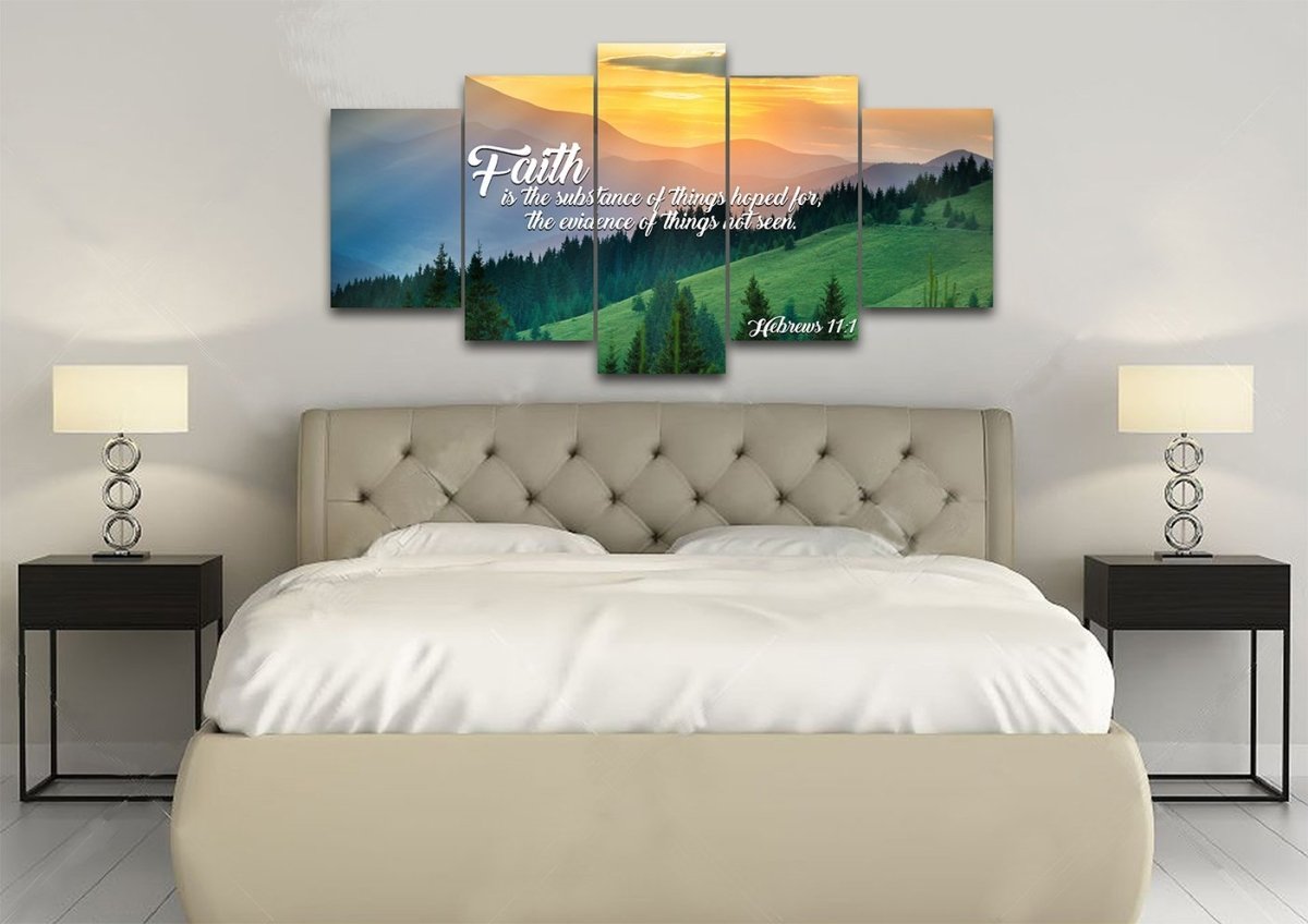 Hebrew 111 Faith Is The Substance Of Things Wall Art Canvas Print - Christian Canvas Wall Art