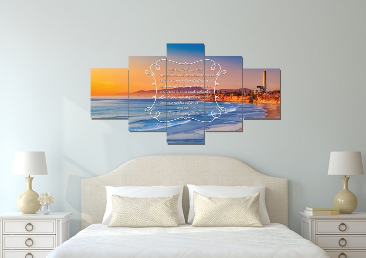 Hebrews 121 Wall Art Canvas Print - Christian Canvas Wall Art