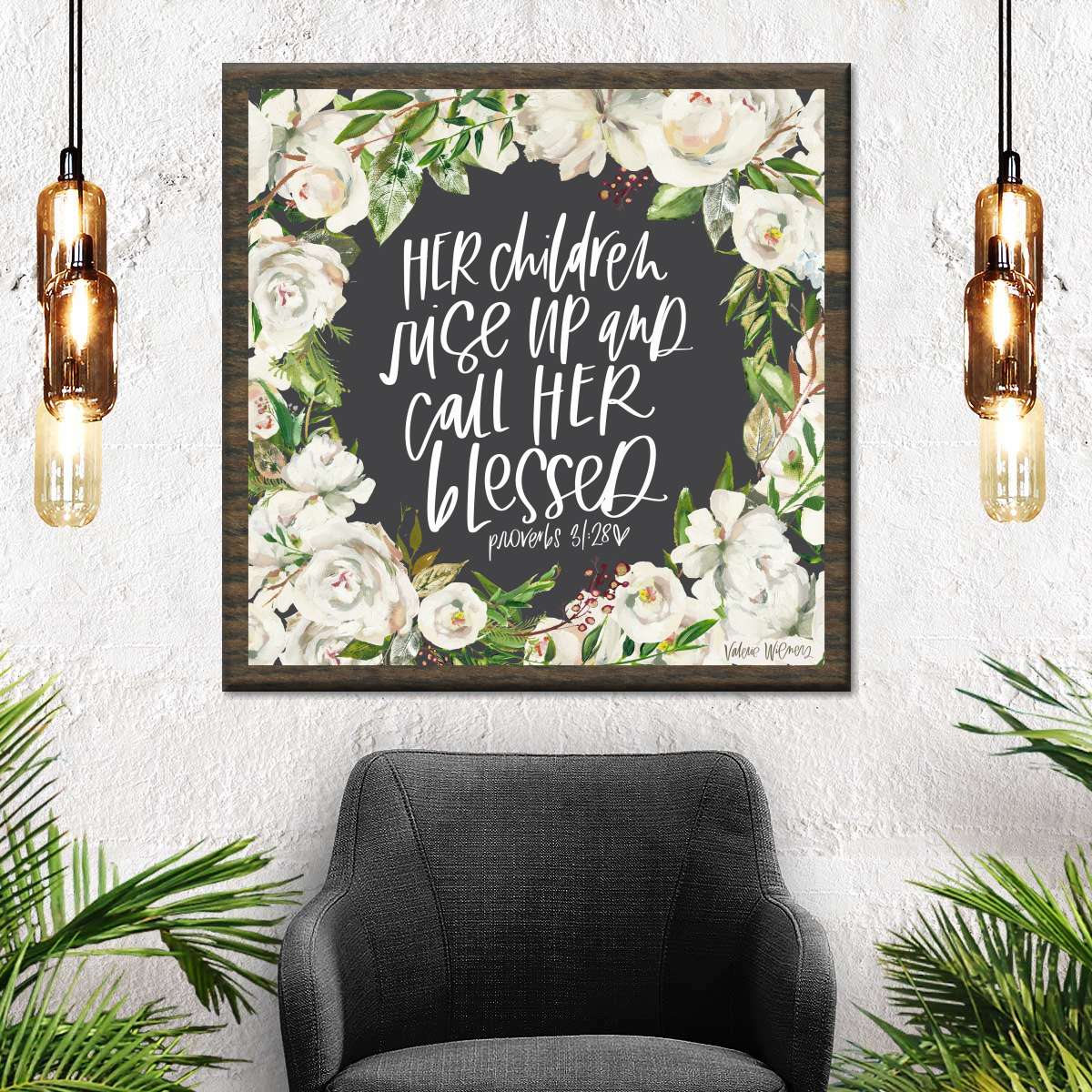 Her Children Square Canvas Wall Art - Christian Wall Decor - Christian Wall Hanging