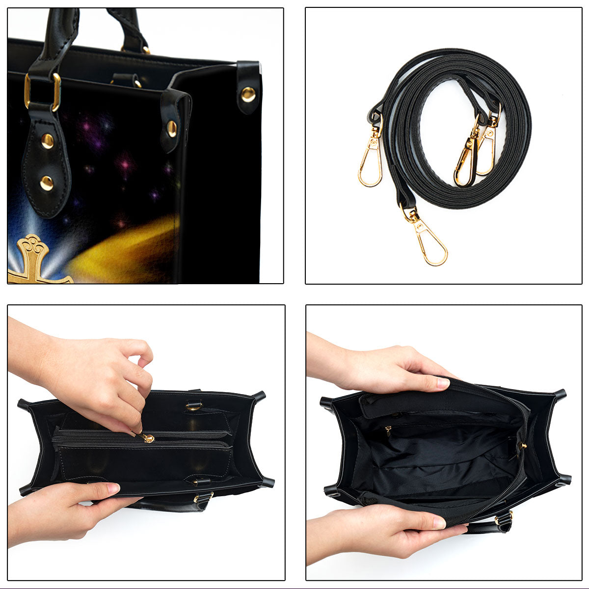 Hide Me In The Shadow Of Your Wings Psalm 17 8 Leather Bag - Personalized Leather Bible Handbag - Christian Gifts for Women