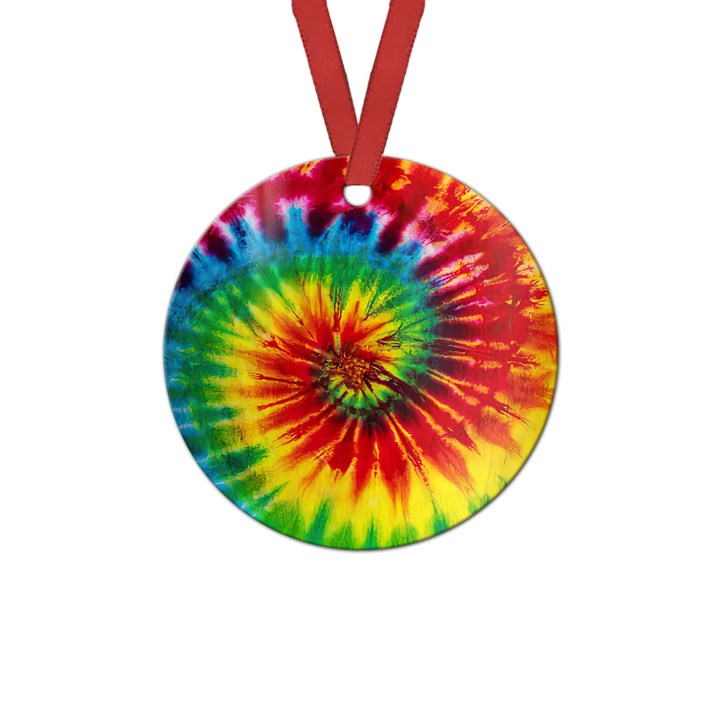 Hippie Tie Dye Lover Ceramic Circle Ornament - Decorative Ornament - Christmas Ornament