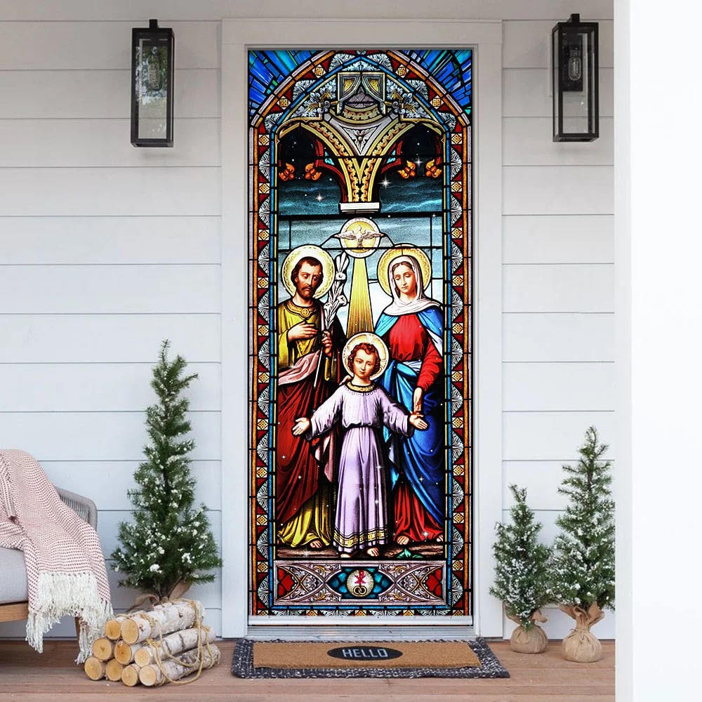 Holy Family Door Cover - Religious Door Decorations