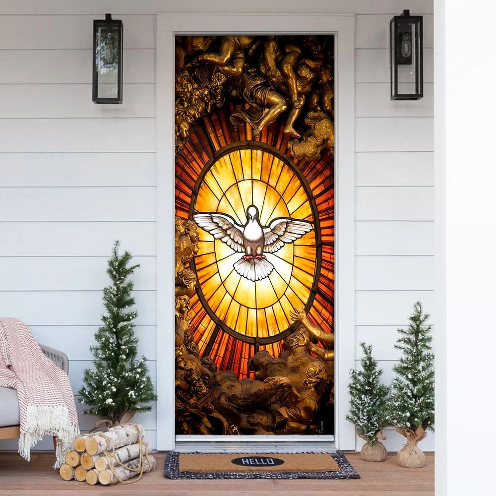 Holy Spirit Dove Door Cover - Religious Door Decorations