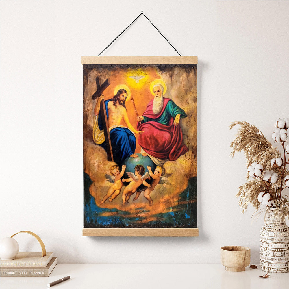 Holy Triad Religious Hanging Canvas Wall Art - Christian Wall Art Decor - Religious Hanging Canvas Wall Art