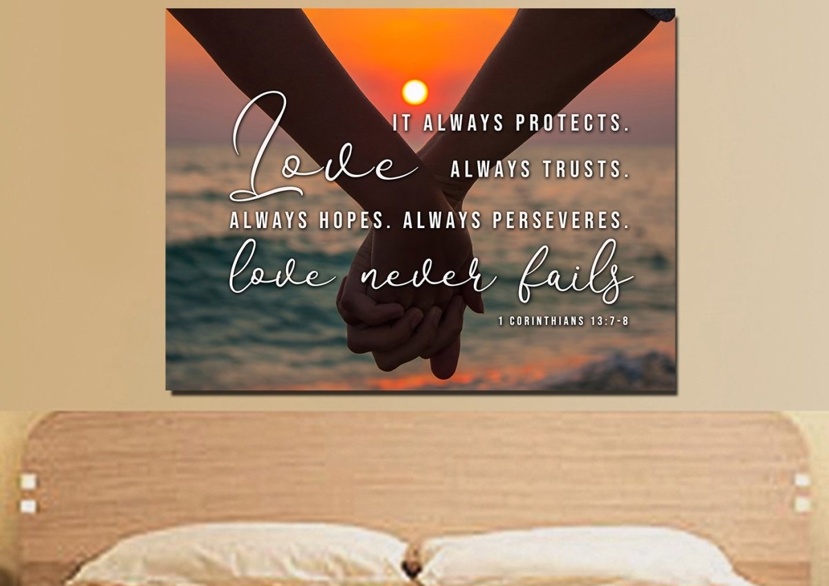 Honeymoon Love Is Patient, Love Is Kind Wall Art - Christian Canvas Wall Art