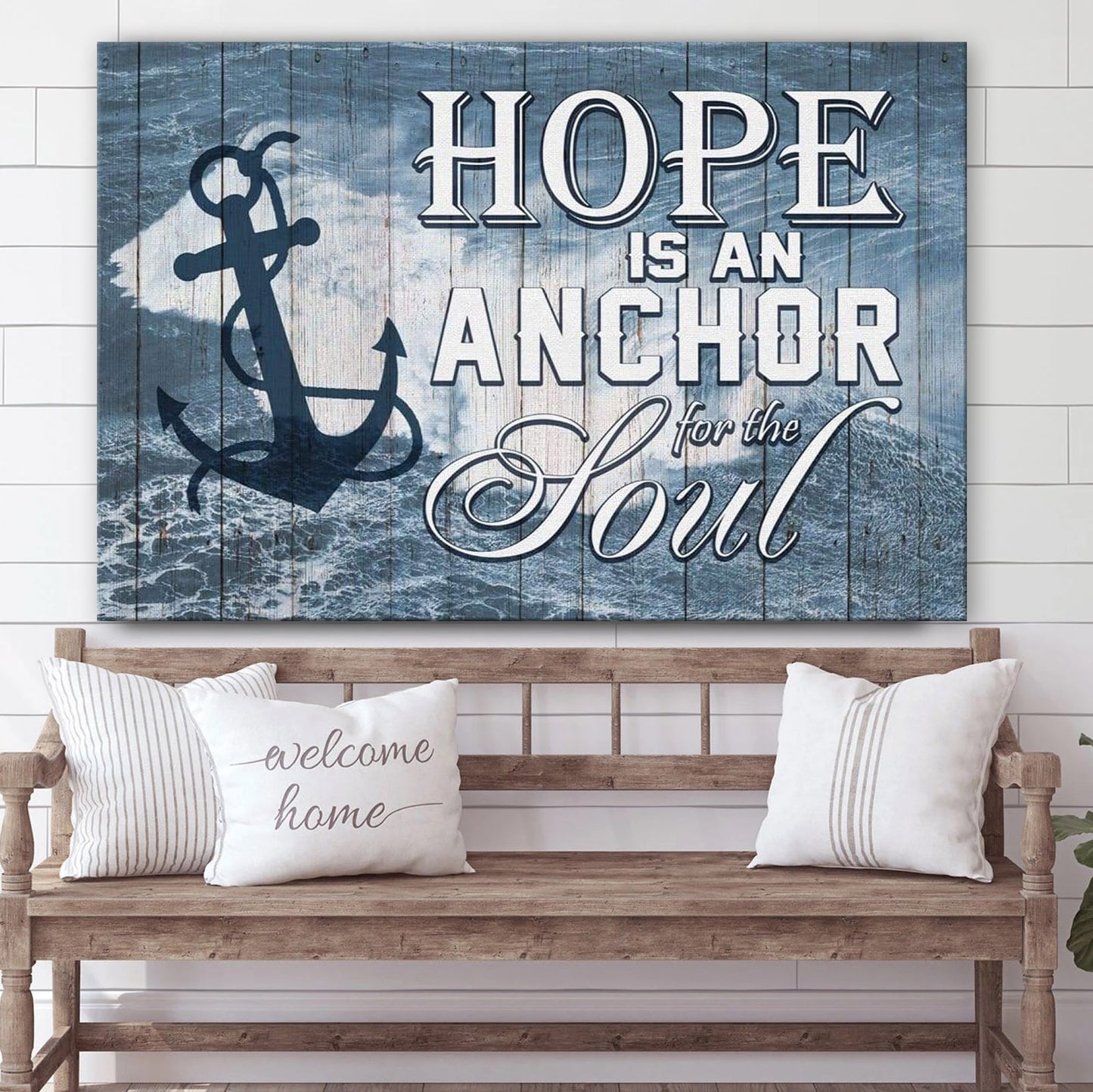 Hope Is An Anchor For The Soul Christian Wall Art Canvas Print - Religious Canvas Painting