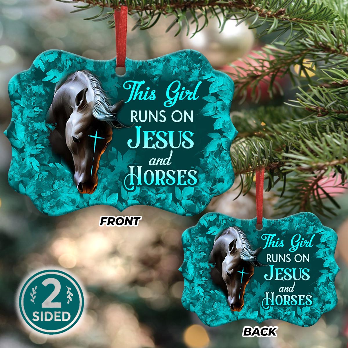 Horse Faith Girl Metal Ornament - Christmas Ornament - Christmas Gift