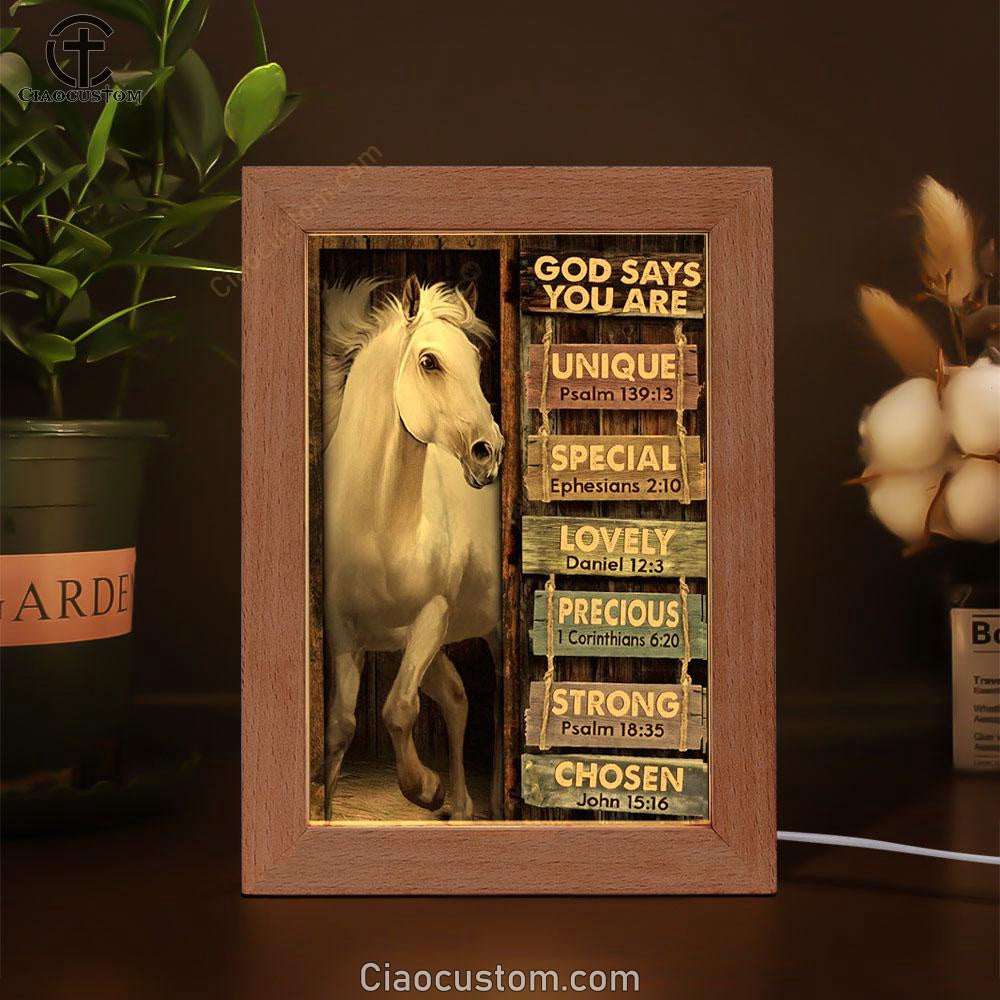 Horse Jesus Is Lord God Says You Are Frame Lamp