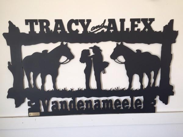 Horse Love Customized Couple Name Special Gifts Personalized Horse Metal Sign Horseshoe Art Western Decor Initial Metal Sign