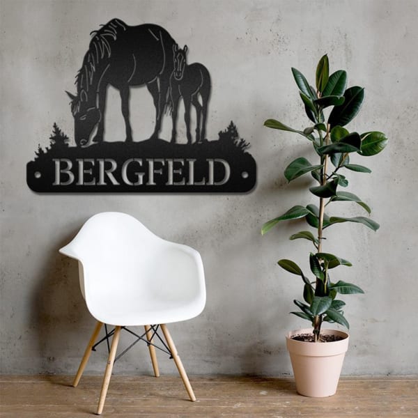 Horse Mother Love Special Custom Gifs Personalized Horse Metal Sign Horseshoe Art Western Decor Initial Metal Sign Housewarming Gift Farmhouse Decor