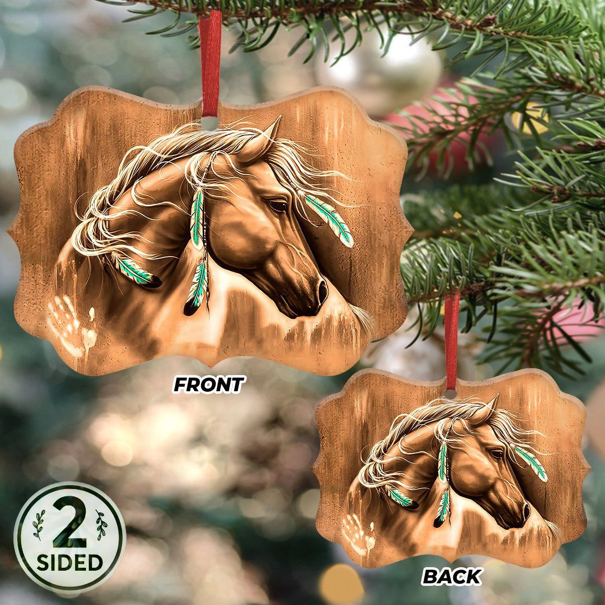 Horse Native American Metal Ornament - Christmas Ornament - Christmas Gift