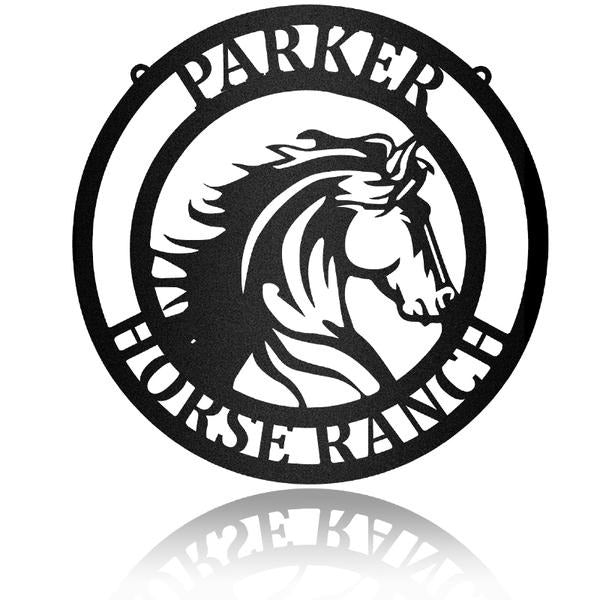 Horse Ranch Custom Welcome Sign Personalized Horse Metal Sign Horseshoe Art Western Decor