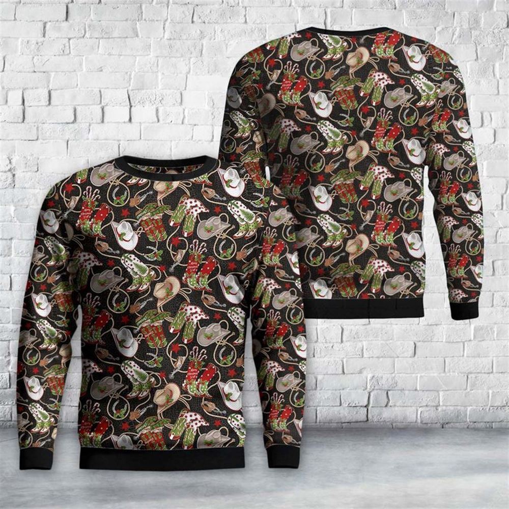 Howdy Christmas Boots and Hats Ugly Christmas Sweater For Men And Women, Best Gift For Christmas, The Beautiful Winter Christmas Outfit