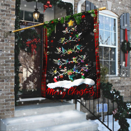 Hummingbird Christmas - Christmas Garden Flag - Christmas House Flag - Christmas Outdoor Decoration