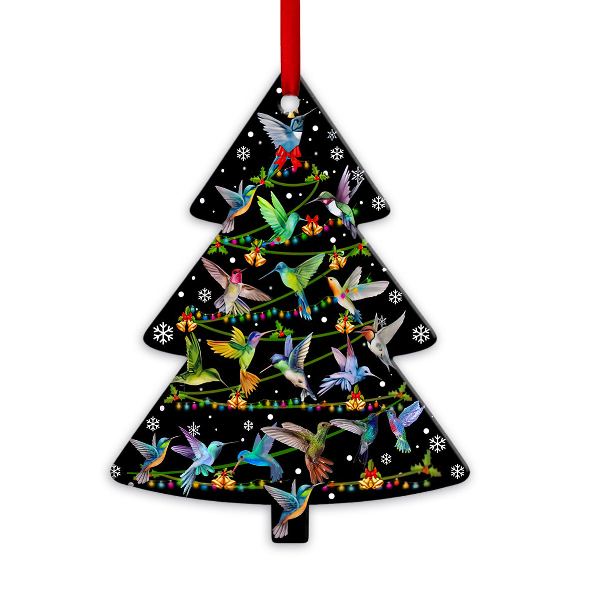 Hummingbird Christmas Tree Tree Shaped Ornament - Christmas Ornament - Ciaocustom
