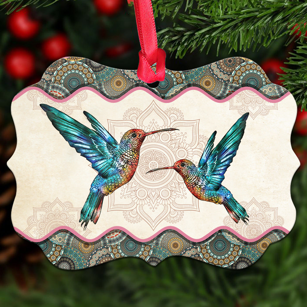 Hummingbird Mandala 2 Metal Ornament - Christmas Ornament - Christmas Gift
