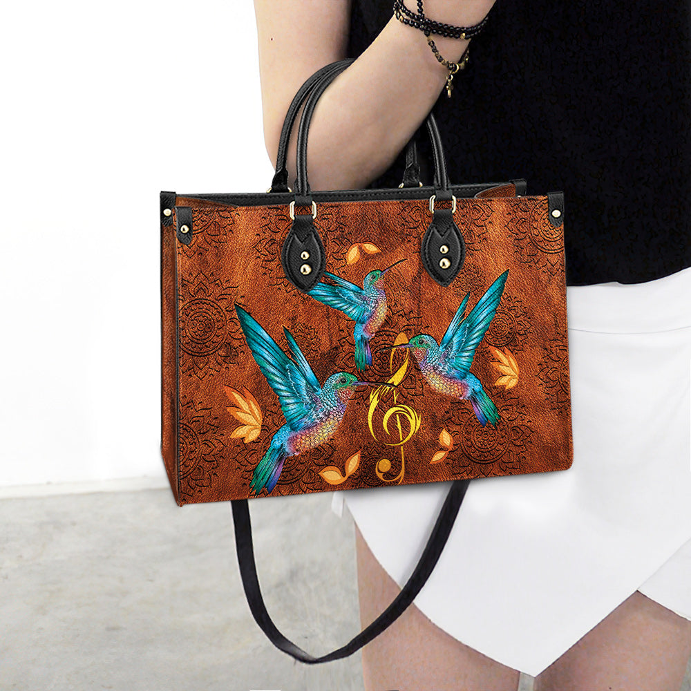 Hummingbird Music Lover Leather Bag - Women's Pu Leather Bag - Best Mother's Day Gifts