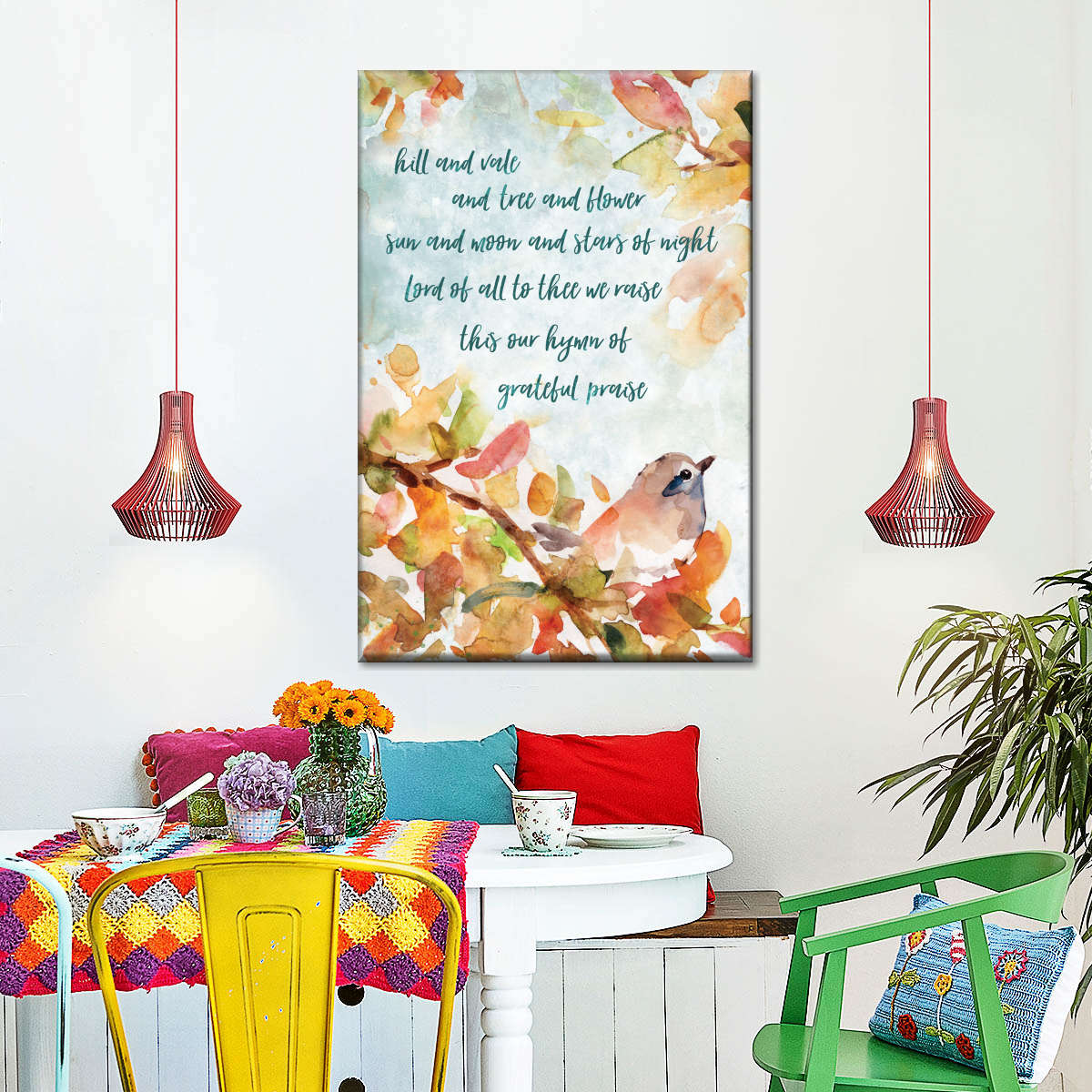 Hymn Of Praise Bird Canvas Wall Art - Canvas Religious Wall Art - Christian Wall Decor Living Room