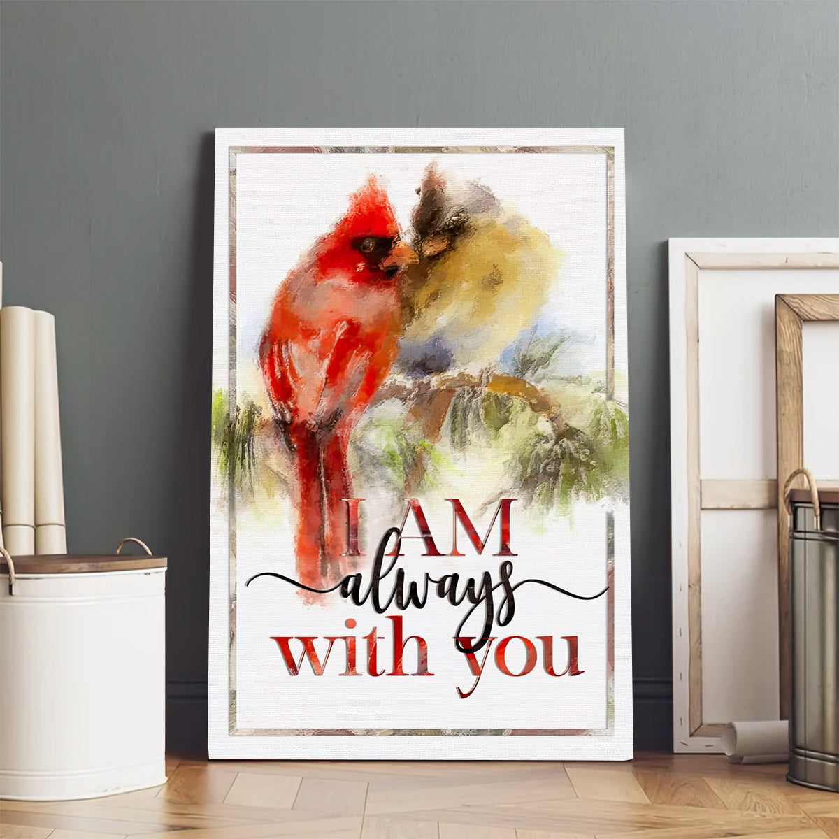 I Am Always With You Wall Art Canvas Print Cardinal Christian Decor - Art On Wall