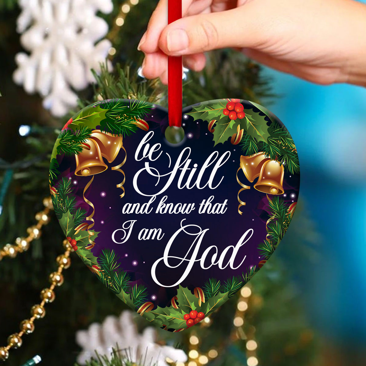 I Am God - Unique Ceramic Heart Ornament - Christmas Decor - Funny Ornament