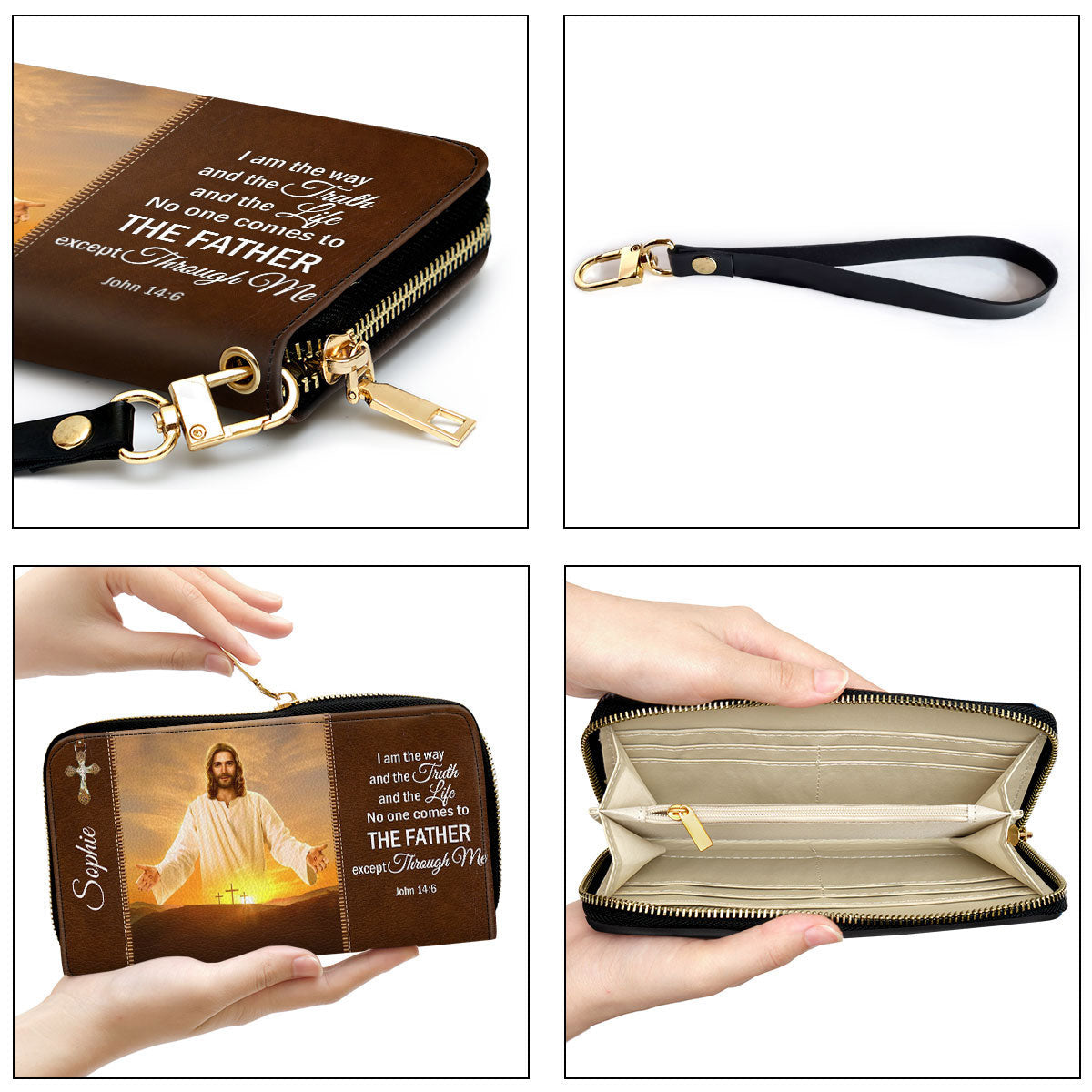I Am The Way And The Truth And The Life Clutch Purse For Women - Personalized Name - Christian Gifts For Women