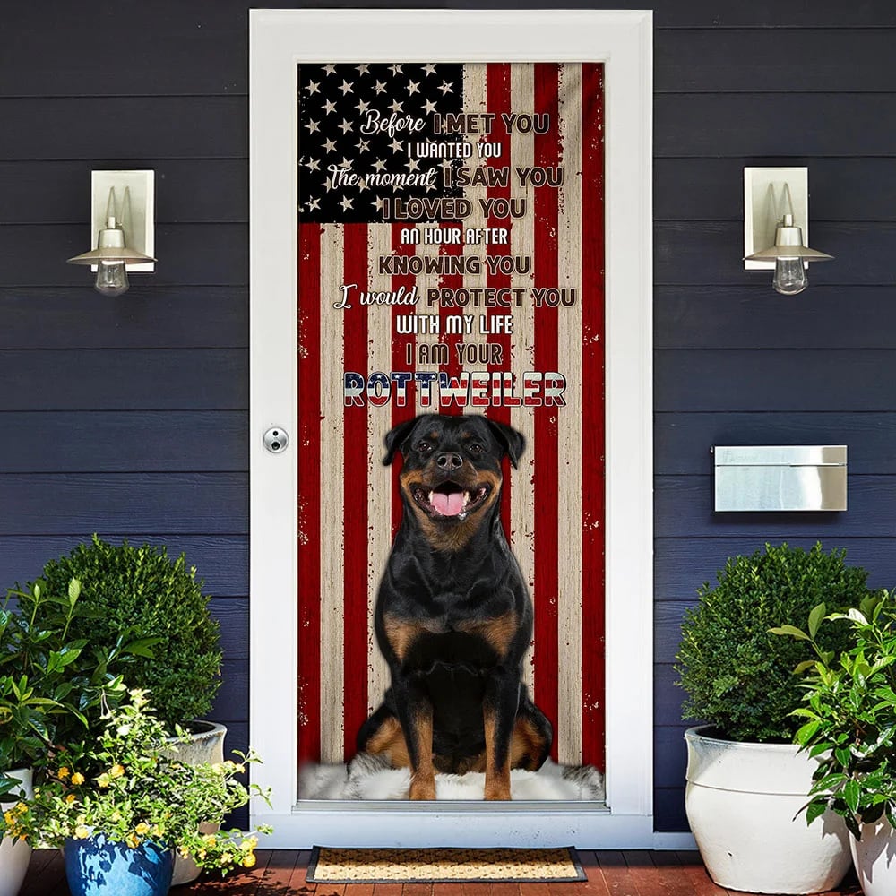 I Am Your Rottweiler Door Cover - Religious Door Decorations - Christian Home Decor