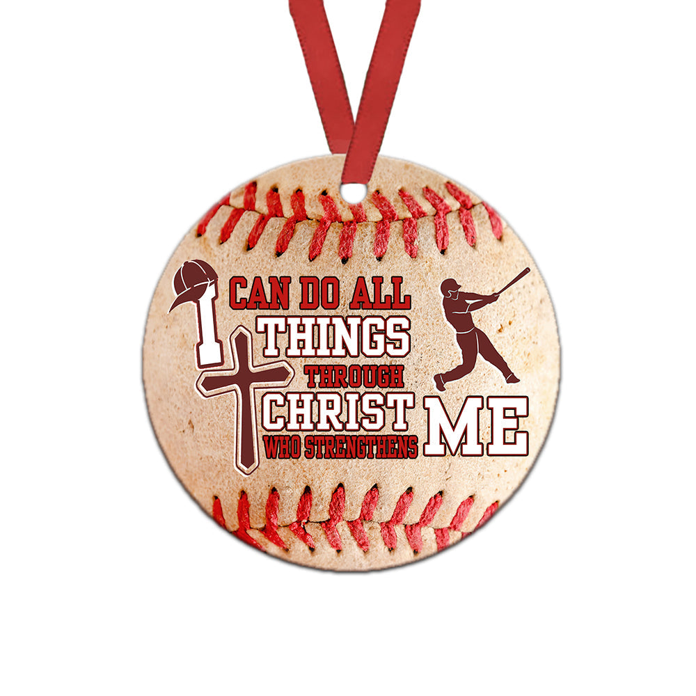 I Can Do All Things Baseball Faith Ceramic Circle Ornament - Decorative Ornament - Christmas Ornament