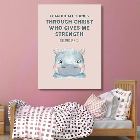 I Can Do All Things Canvas - Religious Canvas Art - Childrens Bedroom Canvas - Ciaocustom