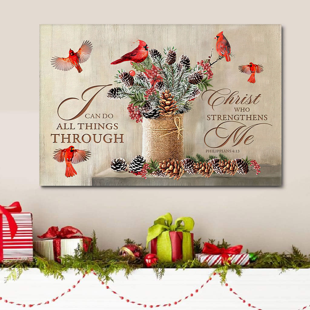 I Can Do All Things Through Christ Christmas Wall Art Christian - Religious Wall Art Canvas