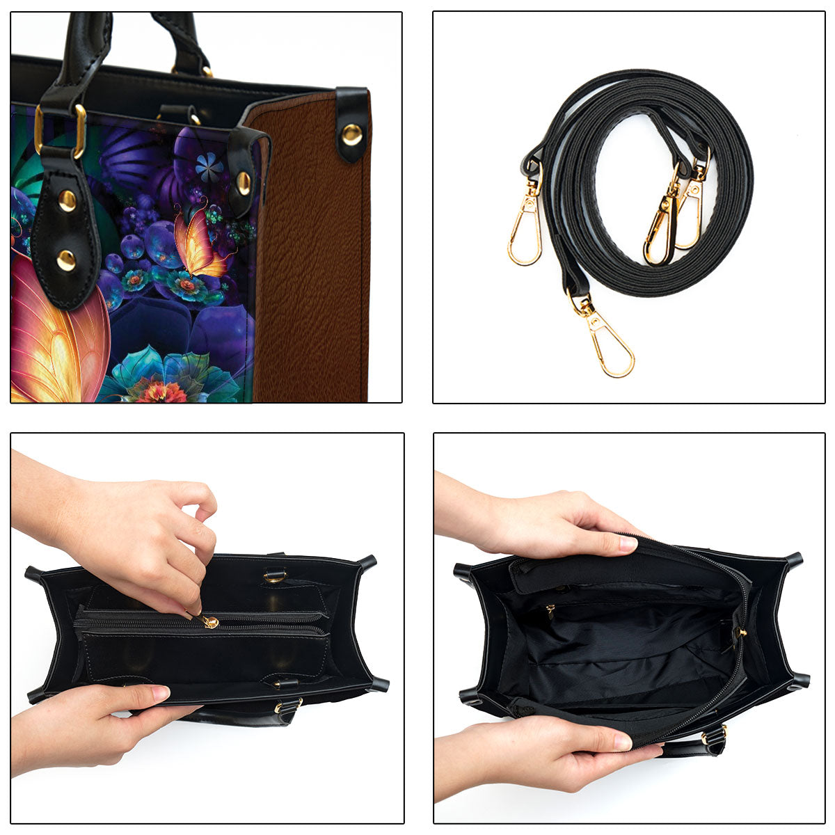 I Can Do All Things Through Christ Leather Bag - Custom Name Butterfly Leather Handbag - Christian Gifts For Women